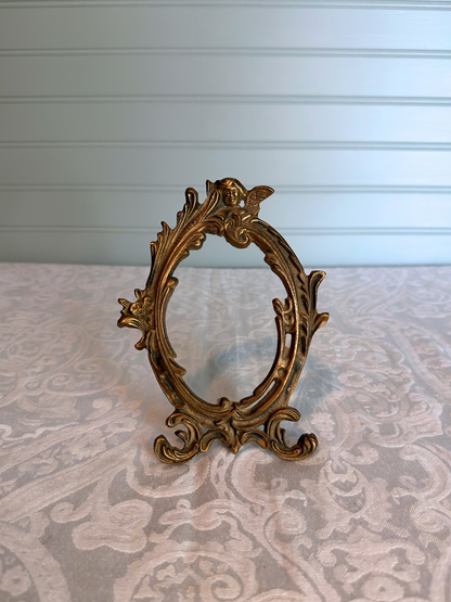 Brass Tabletop Frame with Cherub