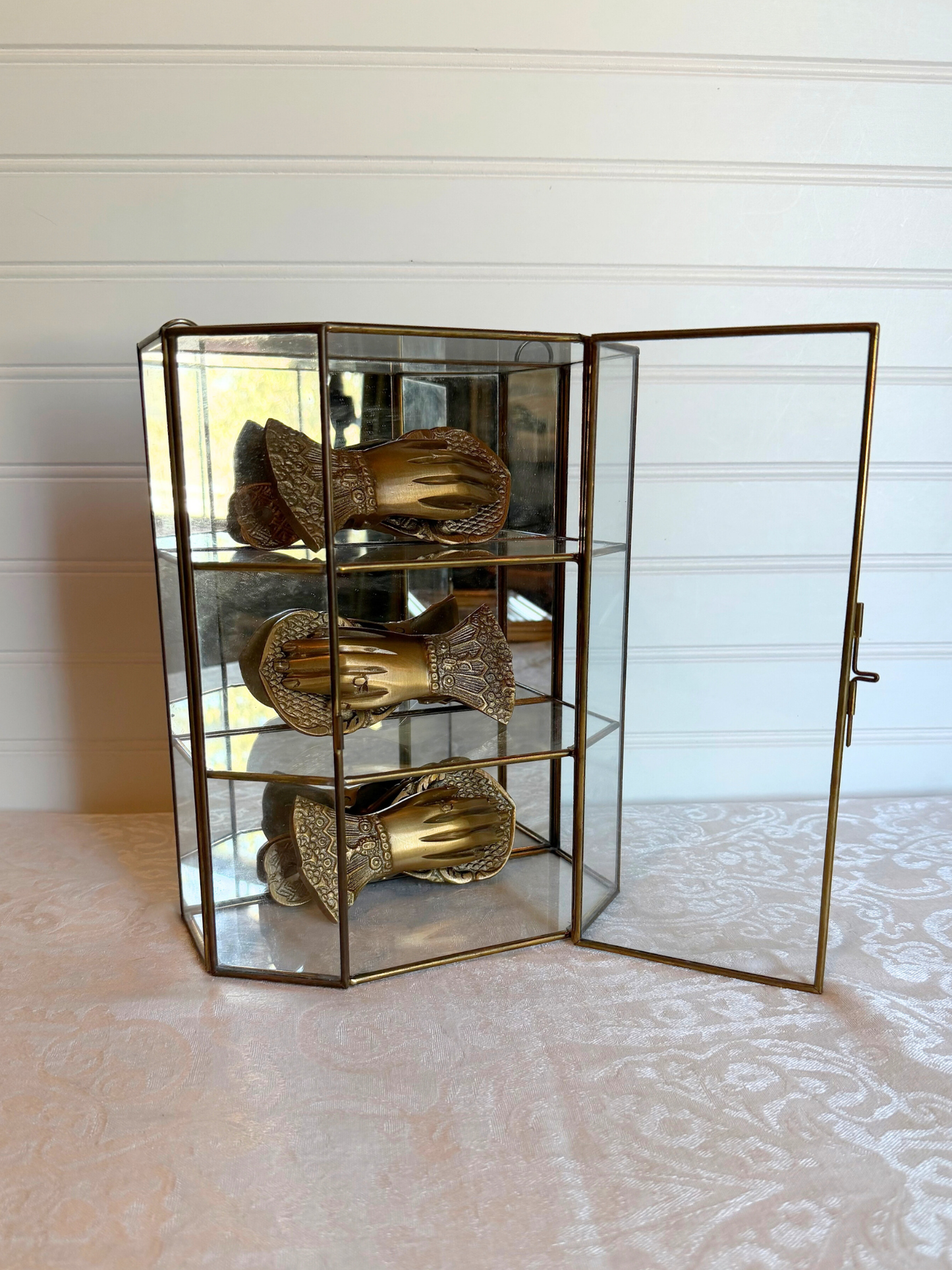 Brass & Glass Curio Display Cabinet