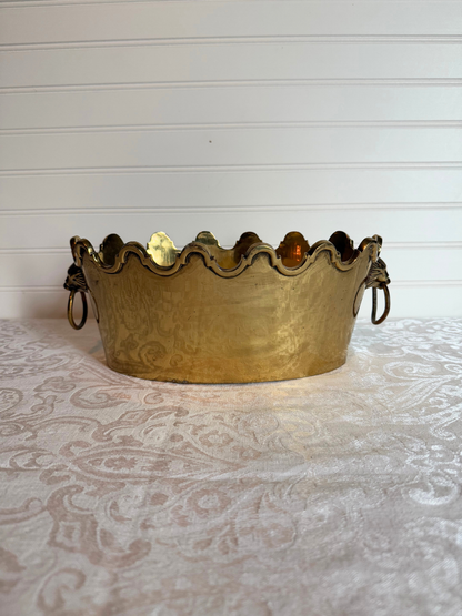 Brass Lion Planter/ Bowl
