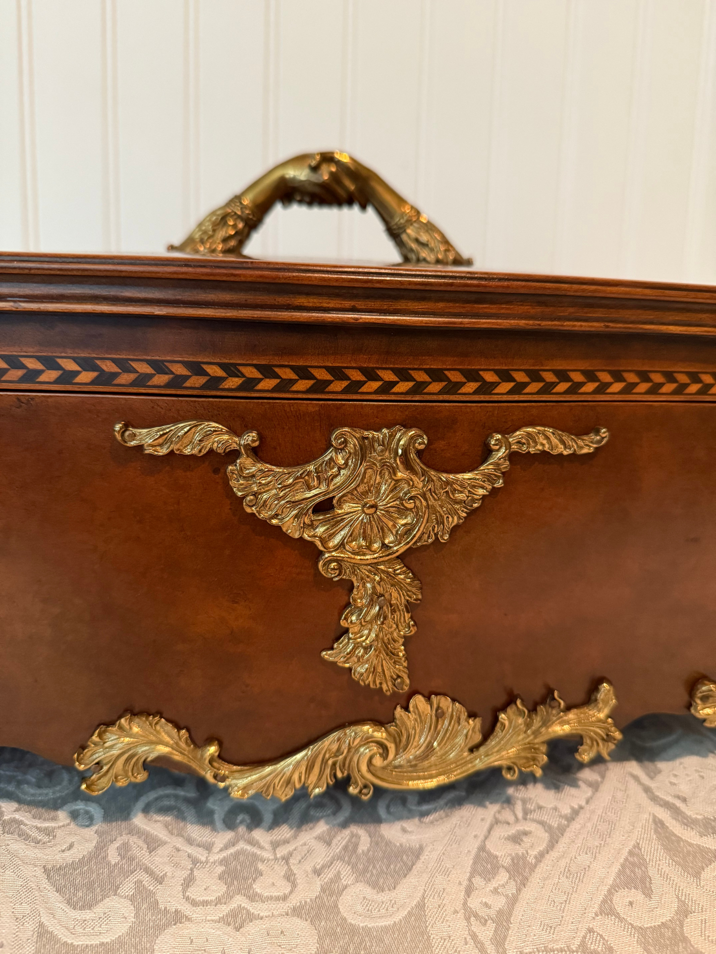 20th Century Burlwood & Brass Box