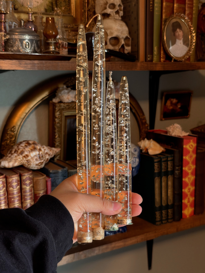 Silver Foil Lucite Candles