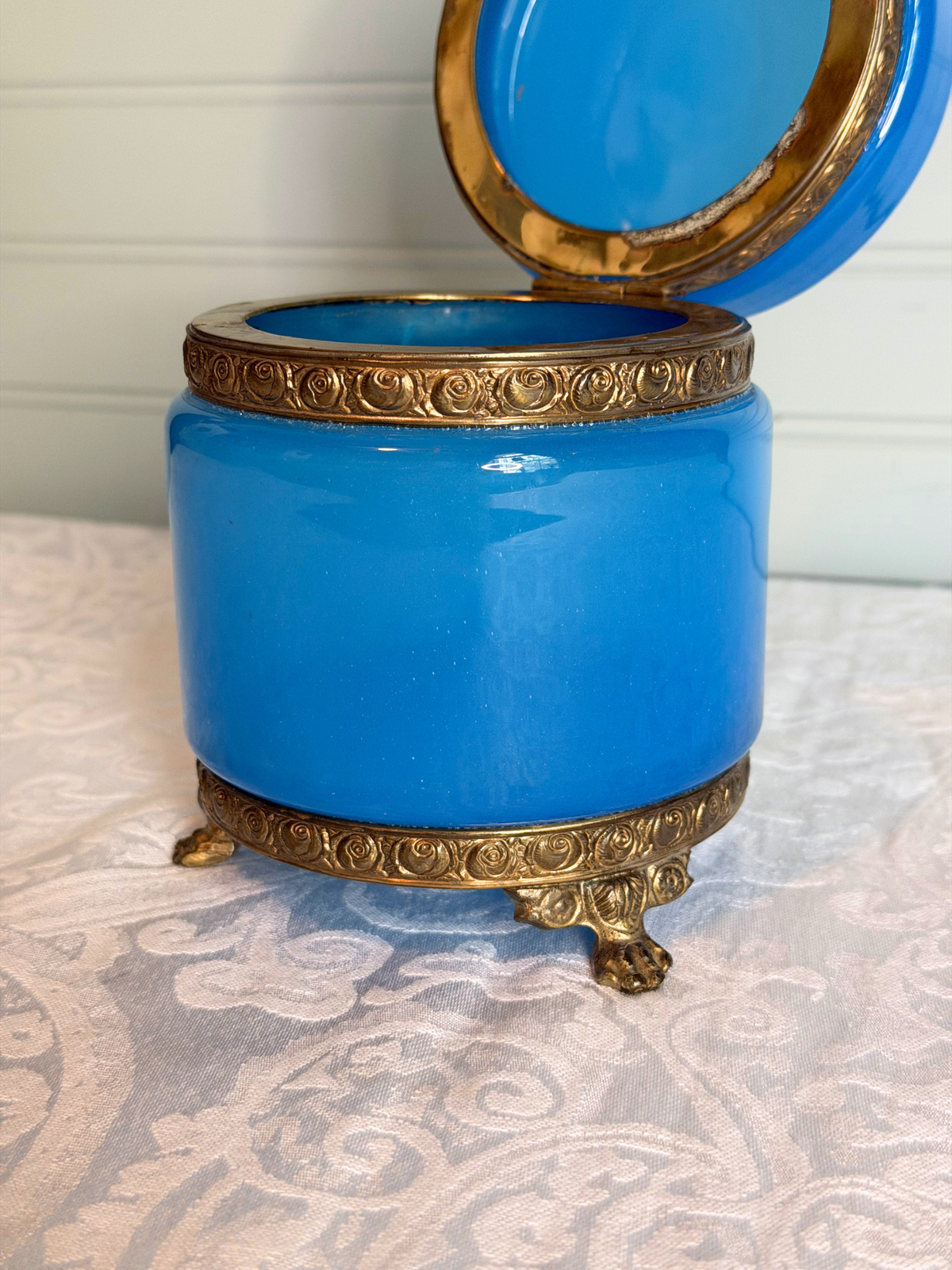 Blue Opaline Dresser Box