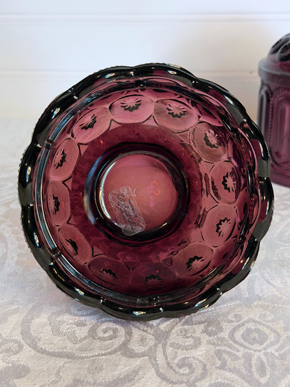 L.E. Smith Amethyst Moon & Star Fairy Lamp
