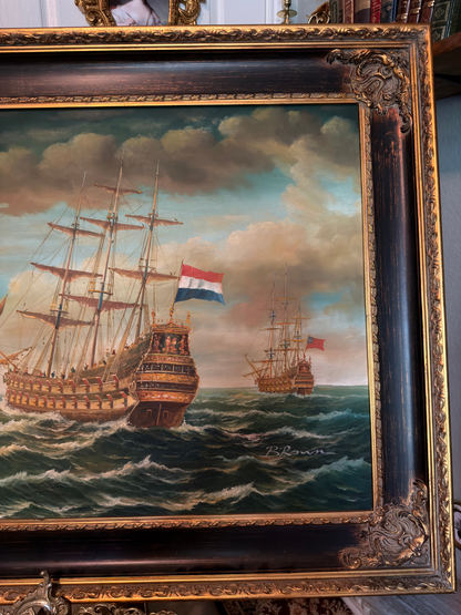 Dutch & British Ships Painting