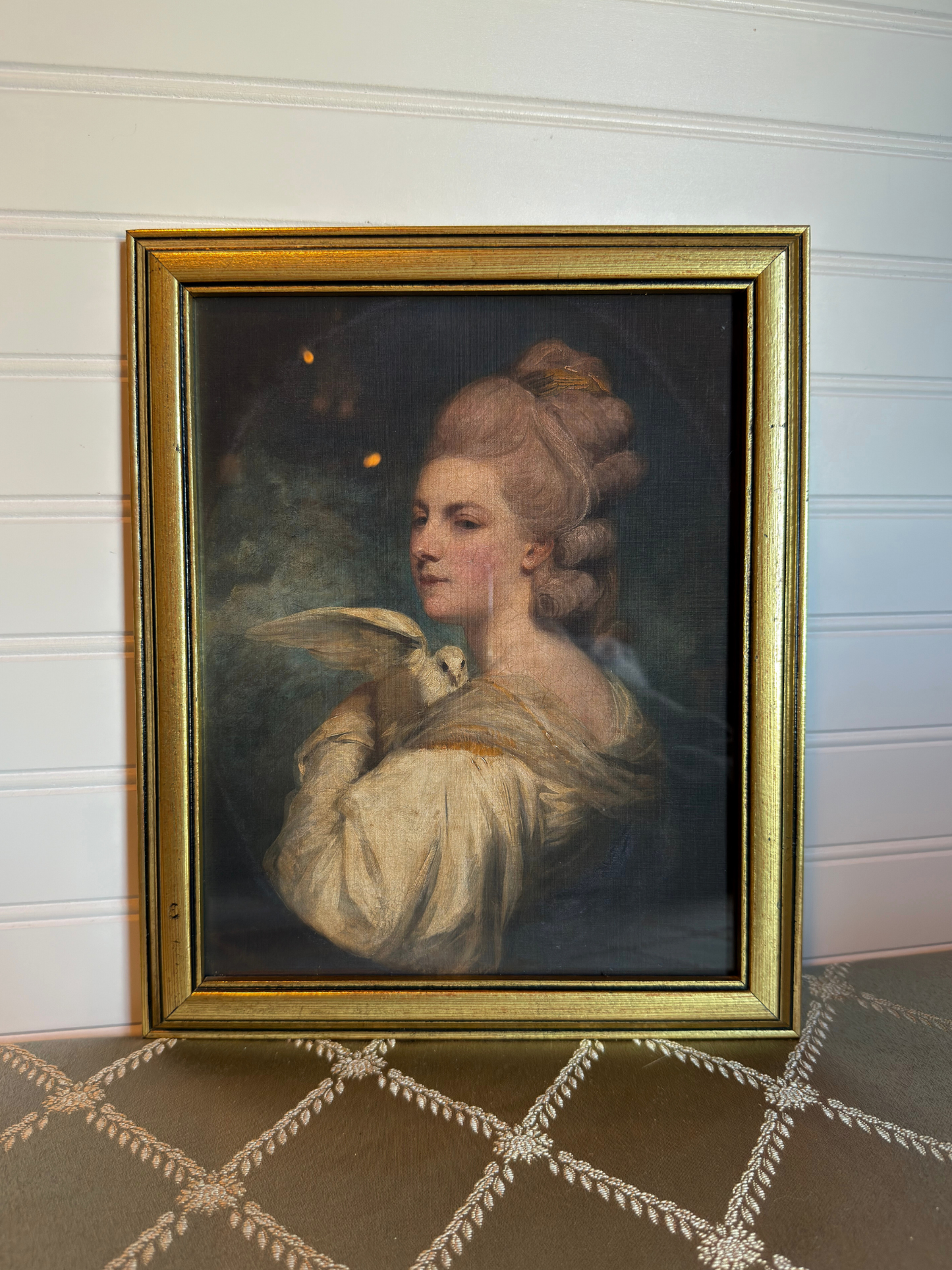 Framed Lady Holding a Bird Print