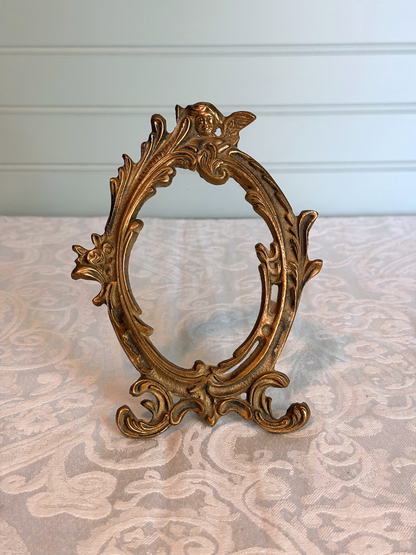Brass Tabletop Frame with Cherub