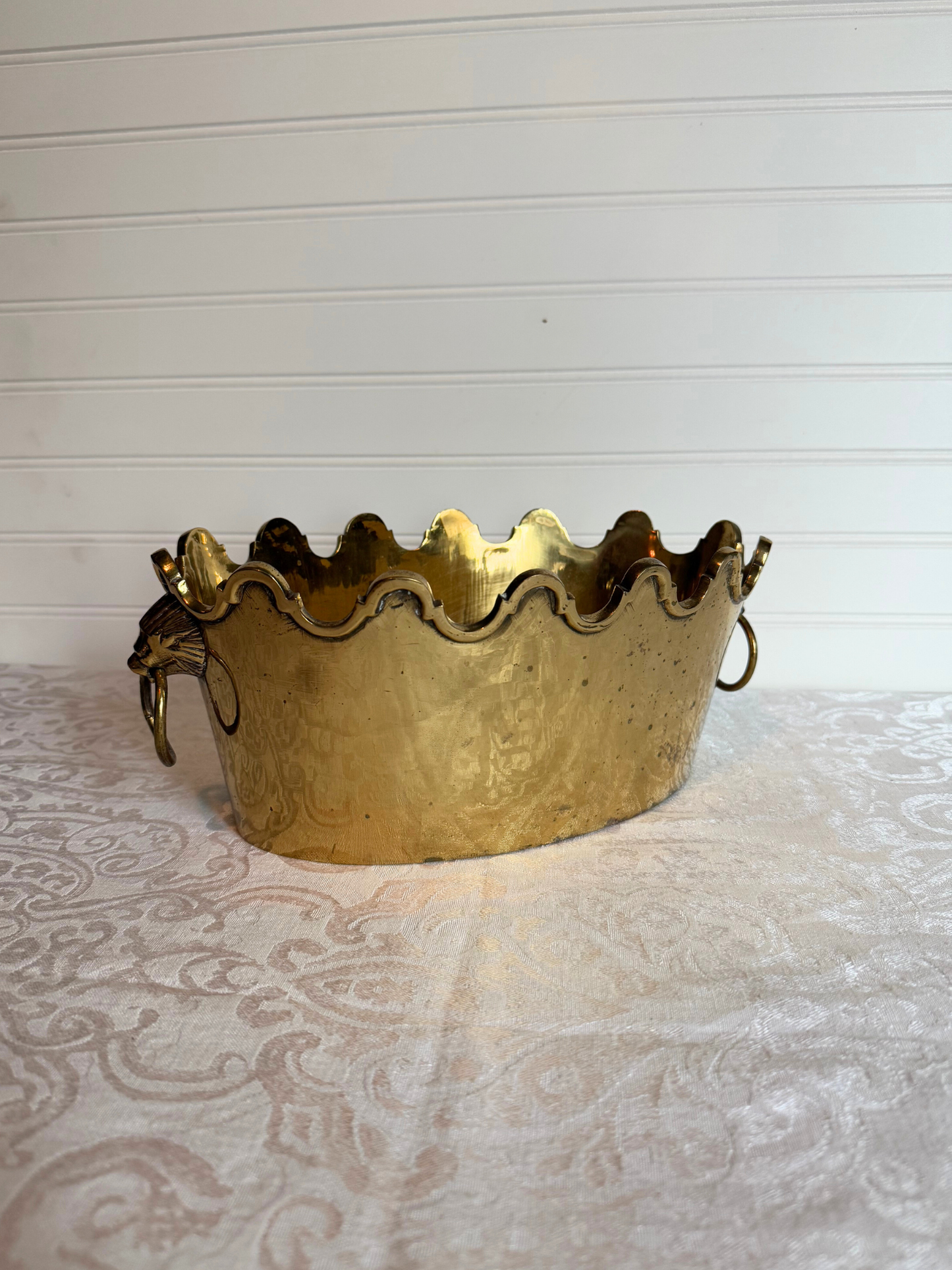 Brass Lion Planter/ Bowl