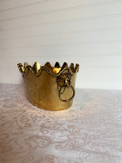 Brass Lion Planter/ Bowl