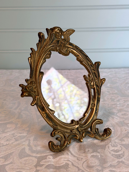 Brass Tabletop Frame with Cherub