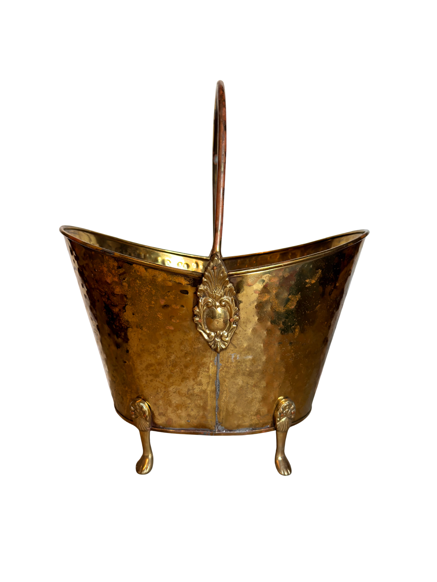 Hammered Brass Scuttle/Ice Bucket