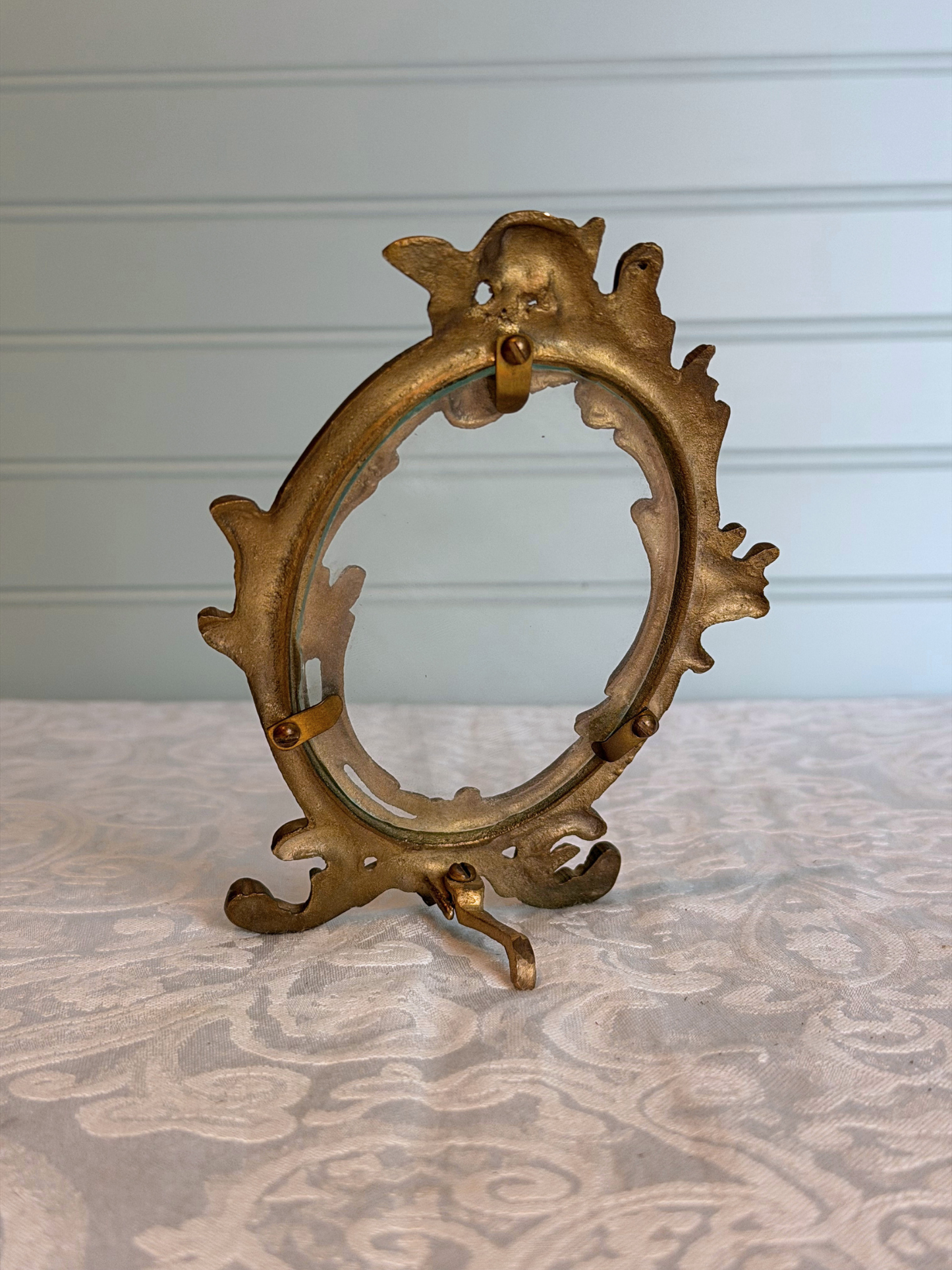 Brass Tabletop Frame with Cherub