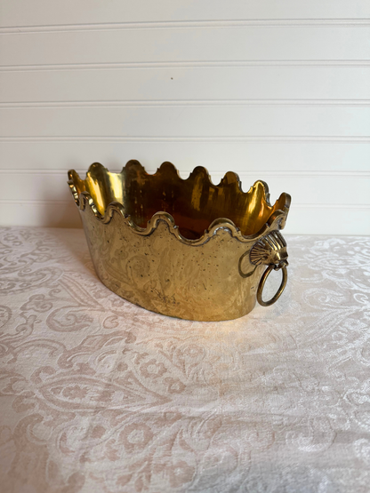Brass Lion Planter/ Bowl