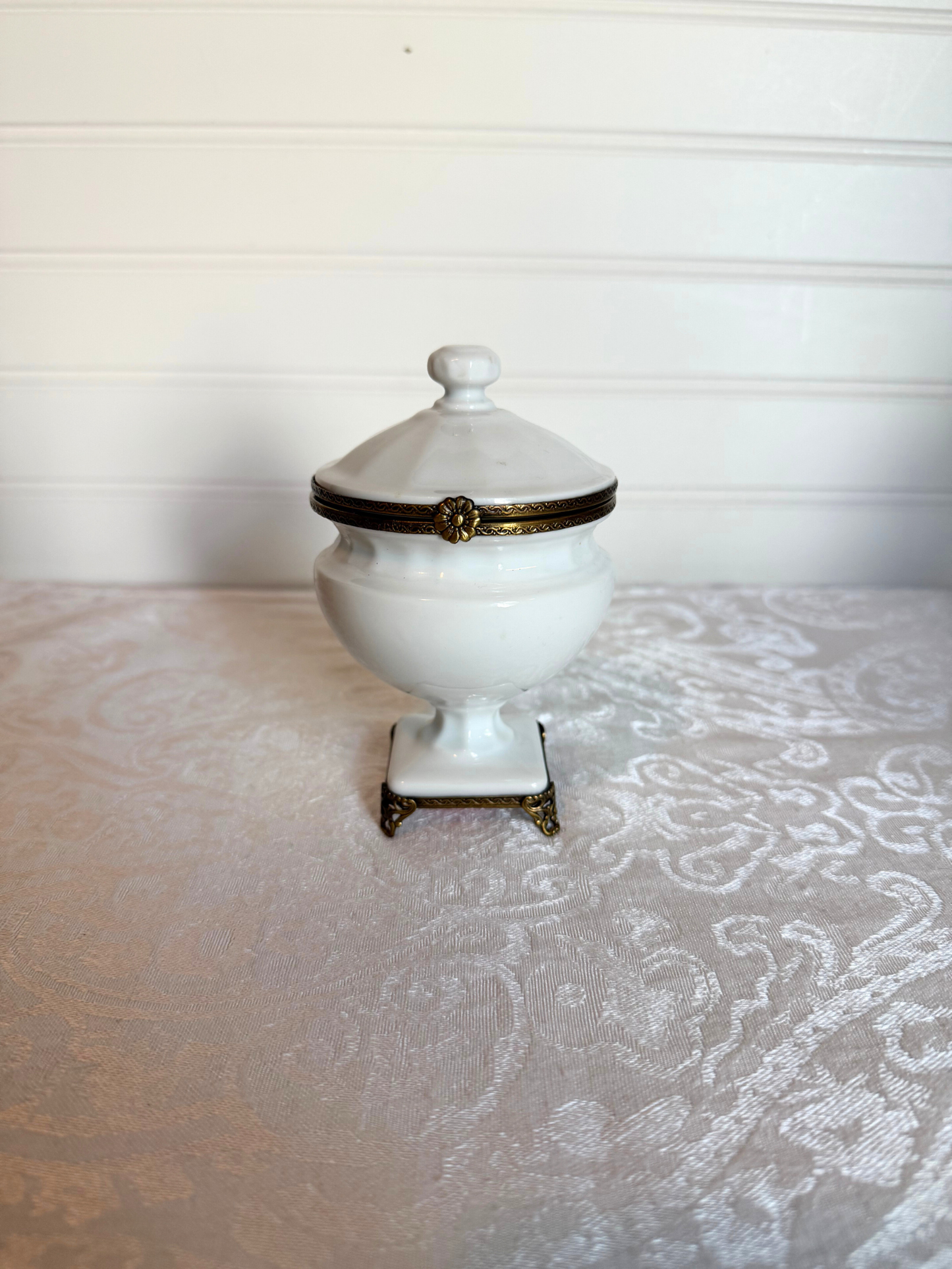 Porcelain & Brass Trinket Dish