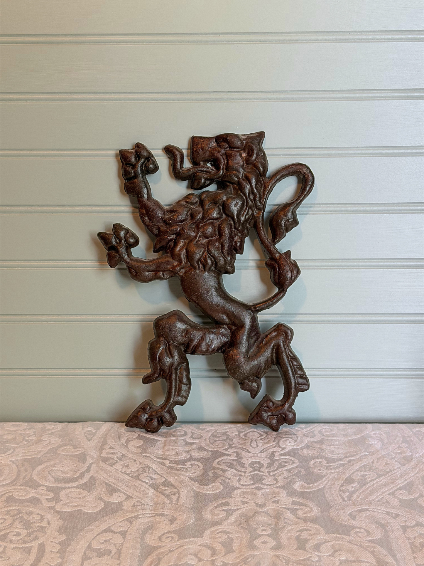 Cast Iron Rampant Lion Wall Plaque