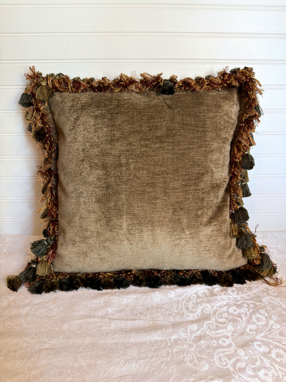 Botanical Scene Needlepoint Tapestry Pillow