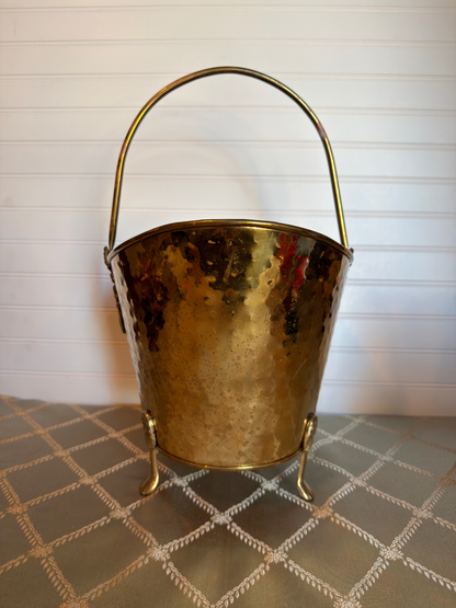Hammered Brass Scuttle/Ice Bucket