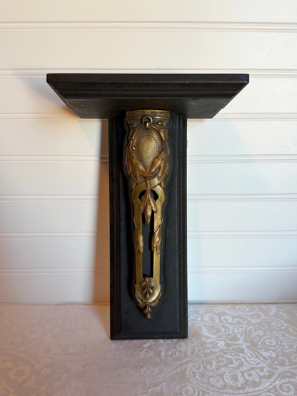 Pair of Wood & Brass Wall Shelves