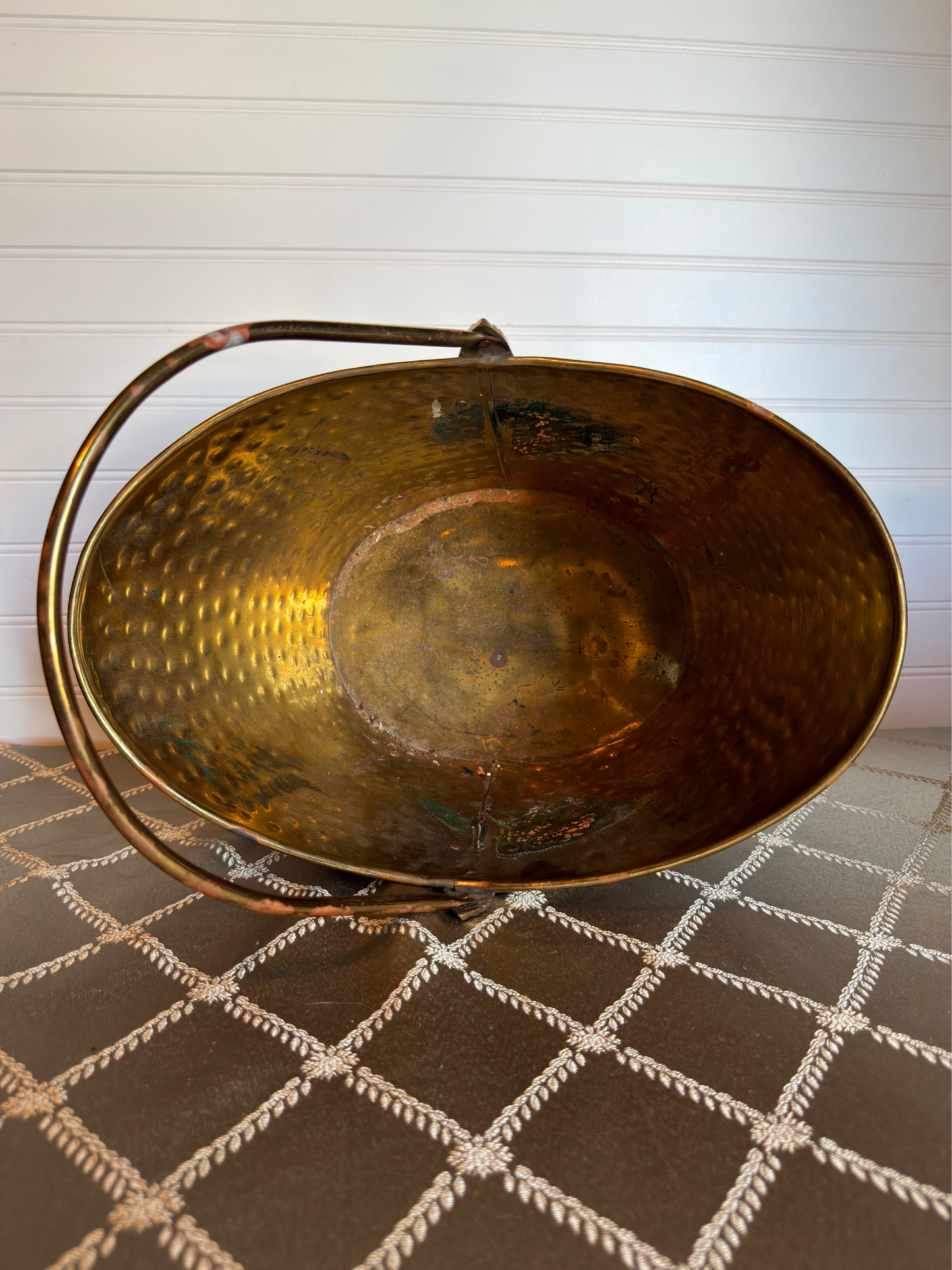 Hammered Brass Scuttle/Ice Bucket