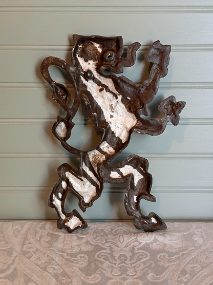 Cast Iron Rampant Lion Wall Plaque
