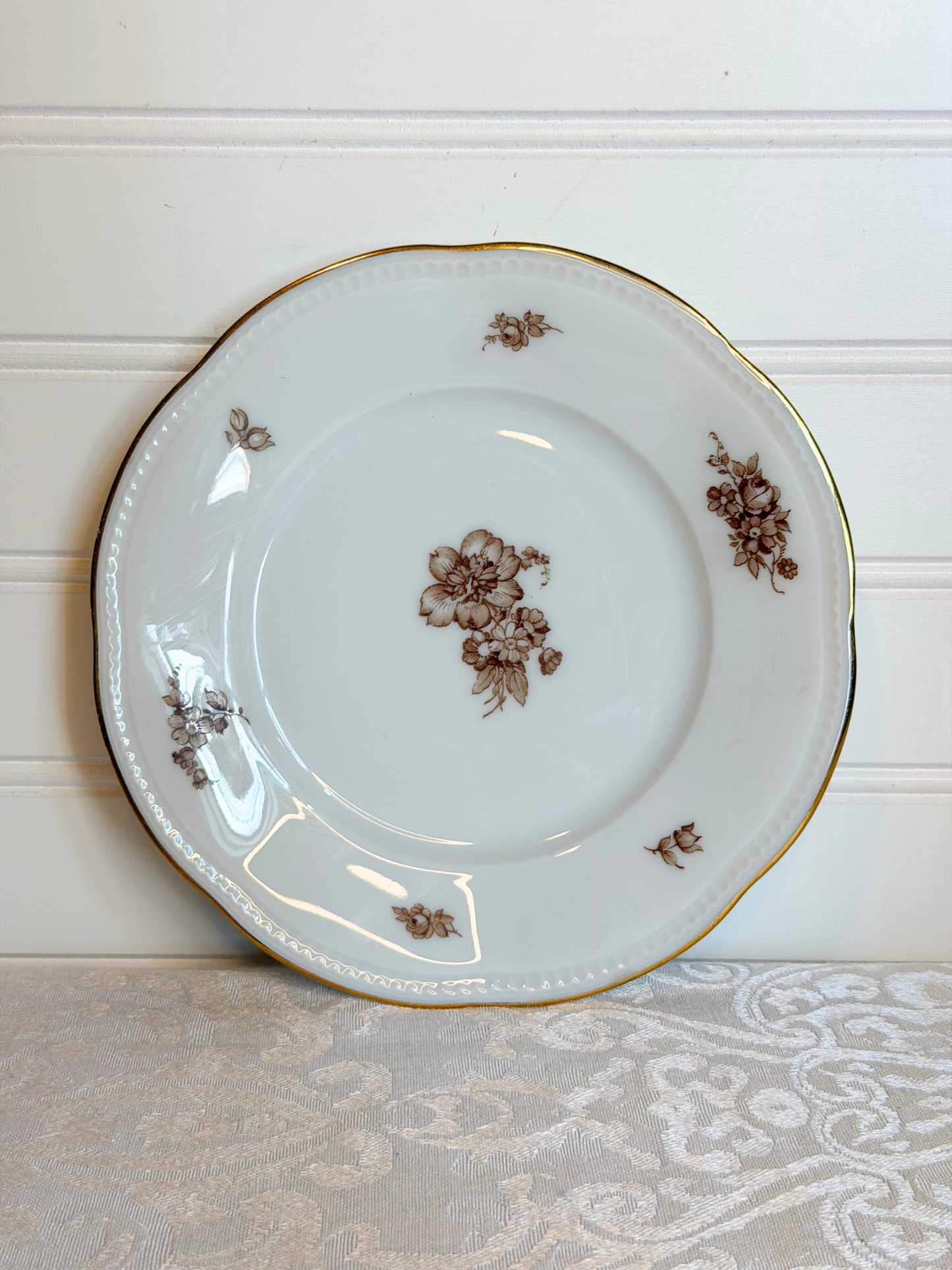 Bavaria, Germany Brown Floral Porcelain Plates