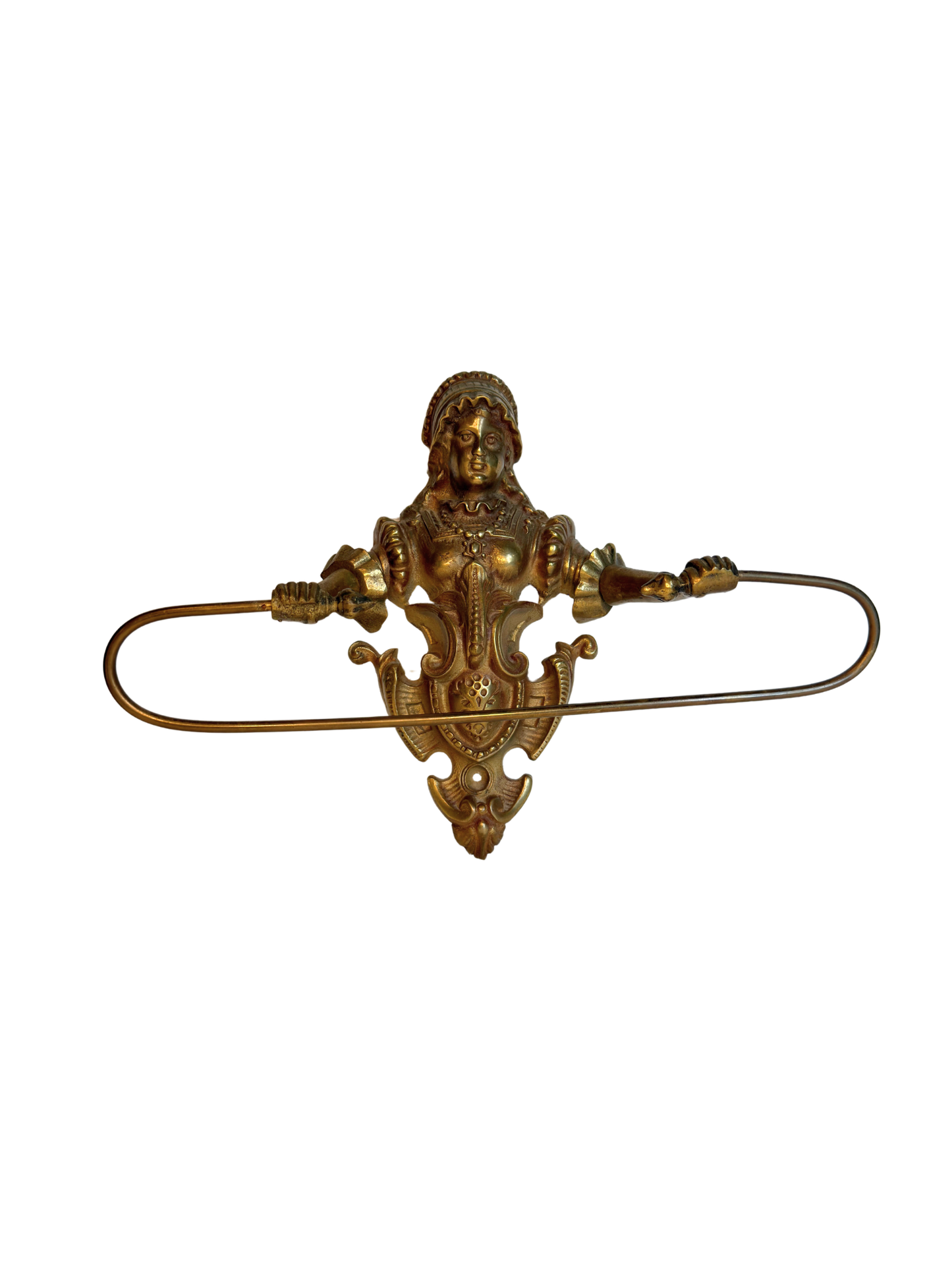 Victorian Brass Figural Towel Holder