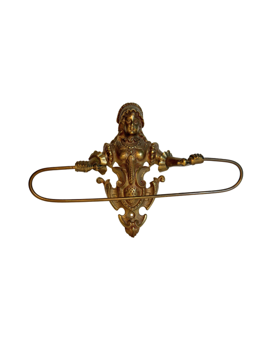 Victorian Brass Figural Towel Holder