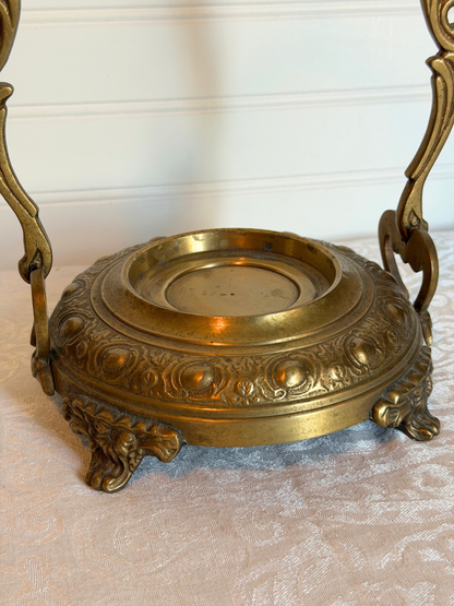 Castilian Cut Crystal & Brass Dish With Stand