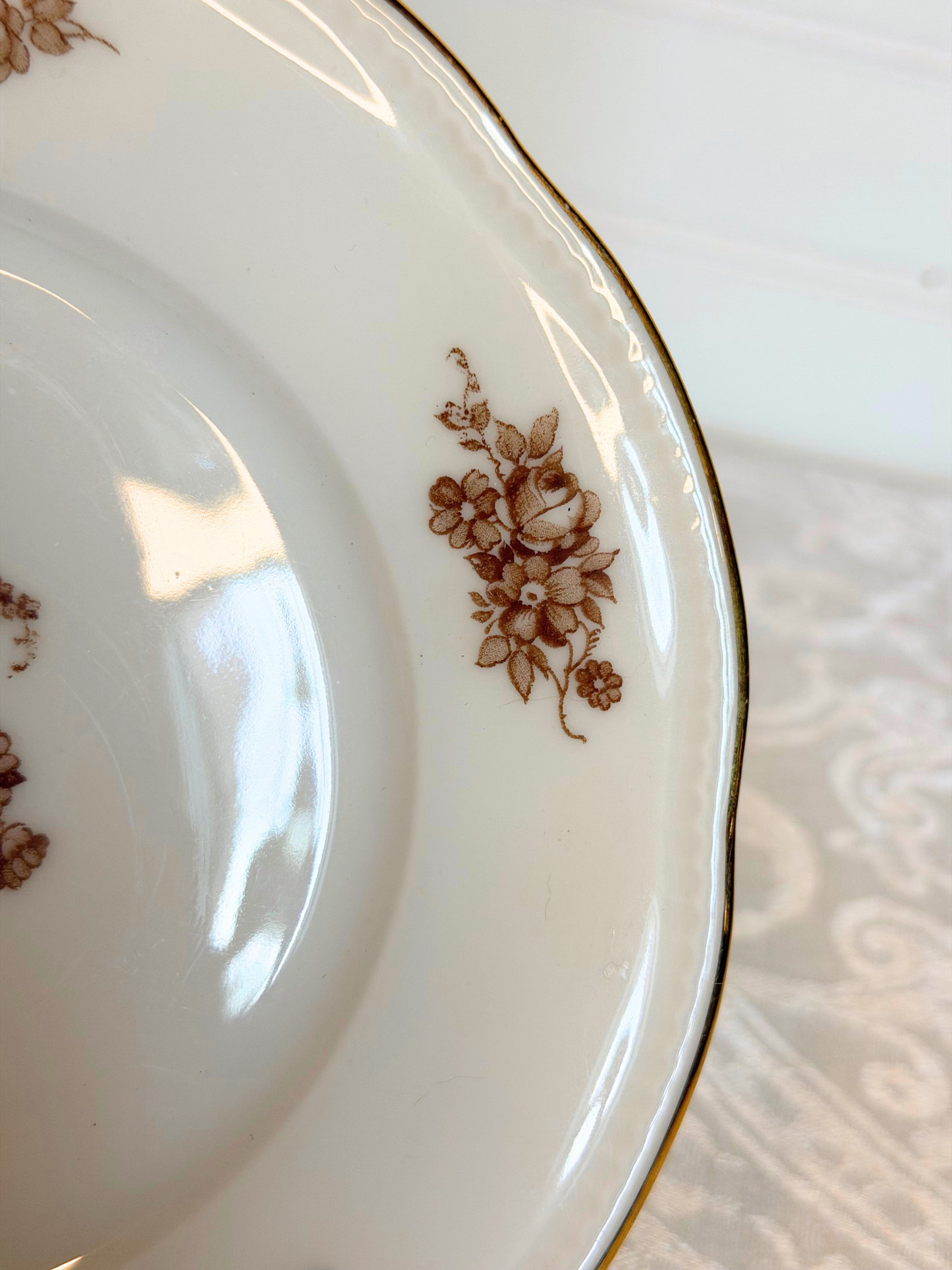 Bavaria, Germany Brown Floral Porcelain Plates