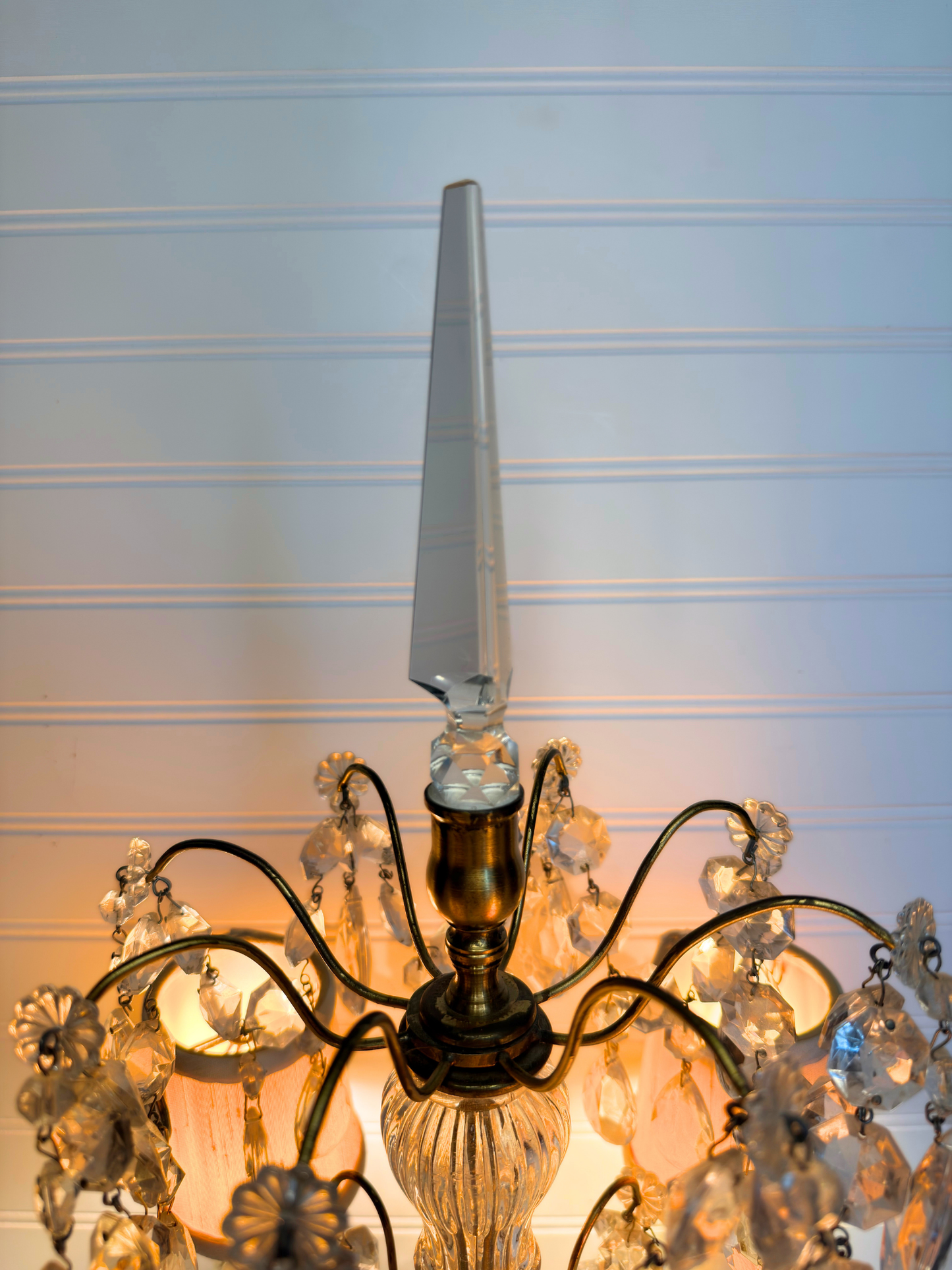 Brass & Crystal Tabletop Chandelier