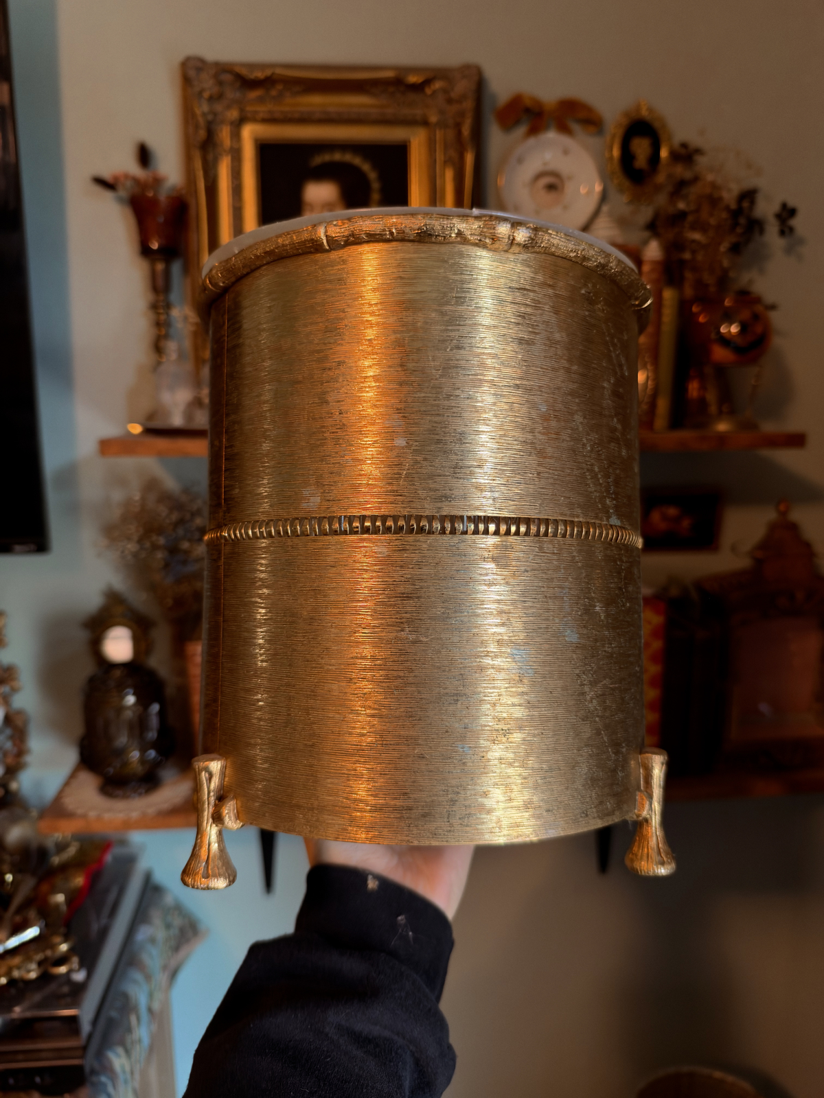 Hollywood Regency Wastebasket