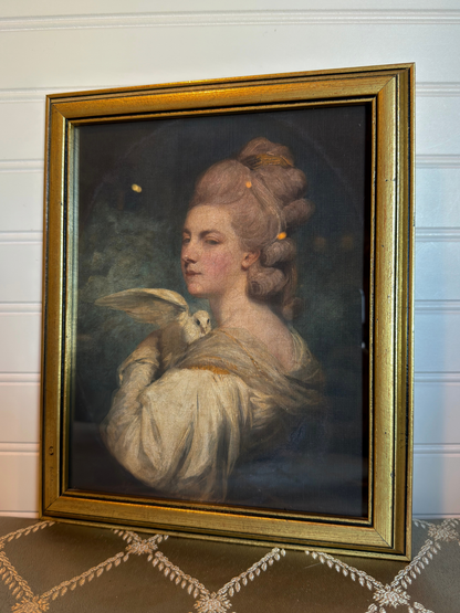 Framed Lady Holding a Bird Print