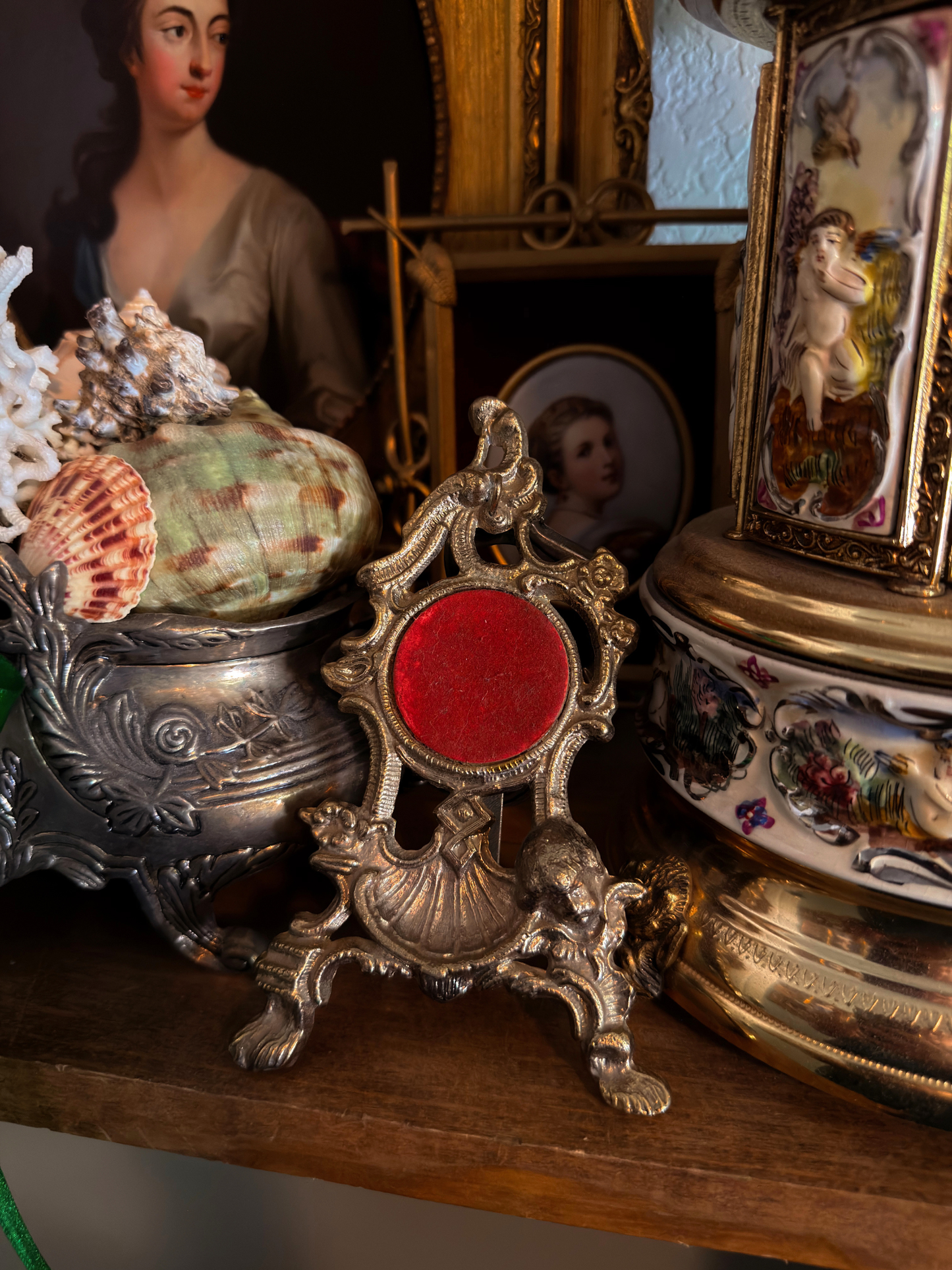 Ornate Brass Pocket Watch Holder