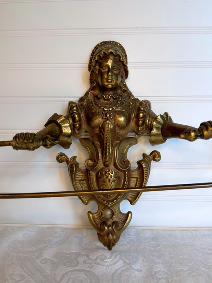 Victorian Brass Figural Towel Holder