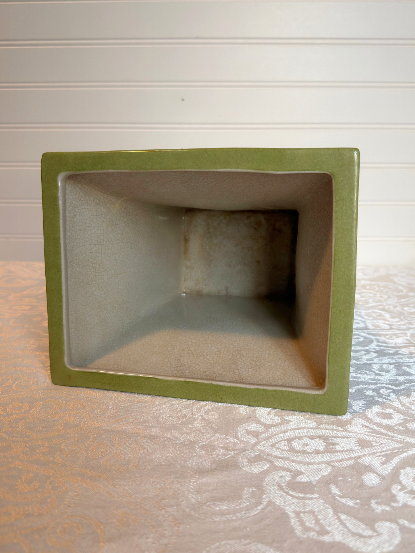 close up of inside the vase 