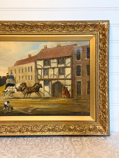 Horse Carriage Landscape Oil Painting