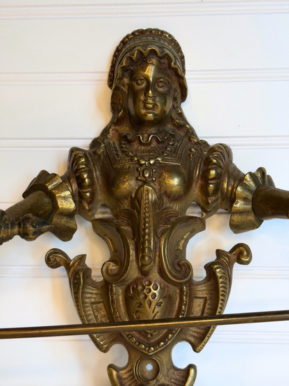 Victorian Brass Figural Towel Holder