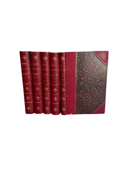 French Poet Béranger Leather Book Set