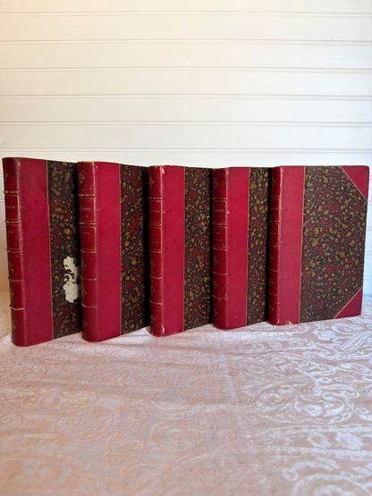 French Poet Béranger Leather Book Set