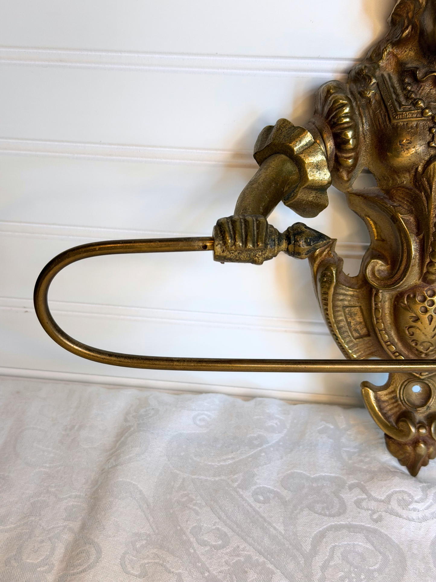 Victorian Brass Figural Towel Holder