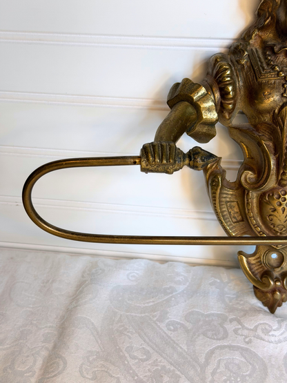 Victorian Brass Figural Towel Holder