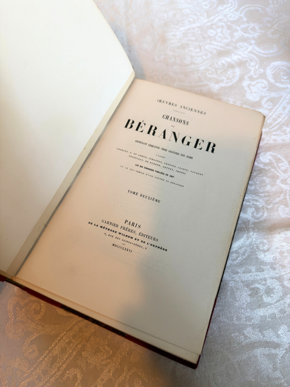 French Poet Béranger Leather Book Set