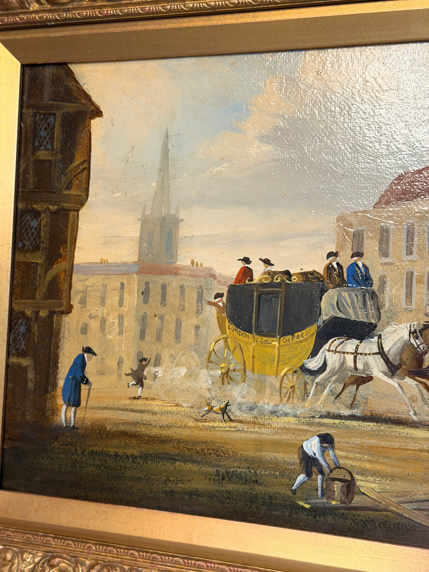 Horse Carriage Landscape Oil Painting