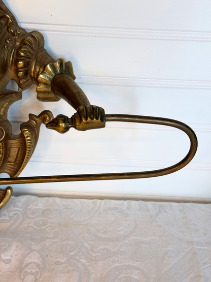 Victorian Brass Figural Towel Holder
