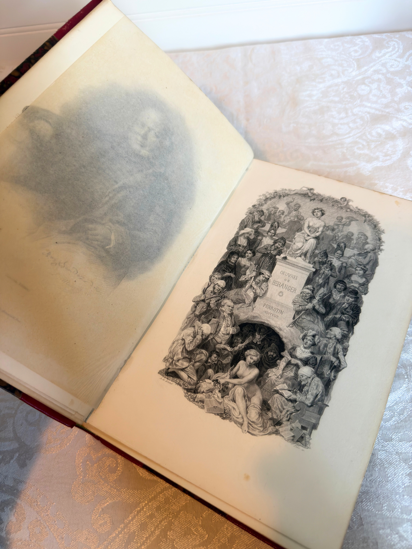 French Poet Béranger Leather Book Set