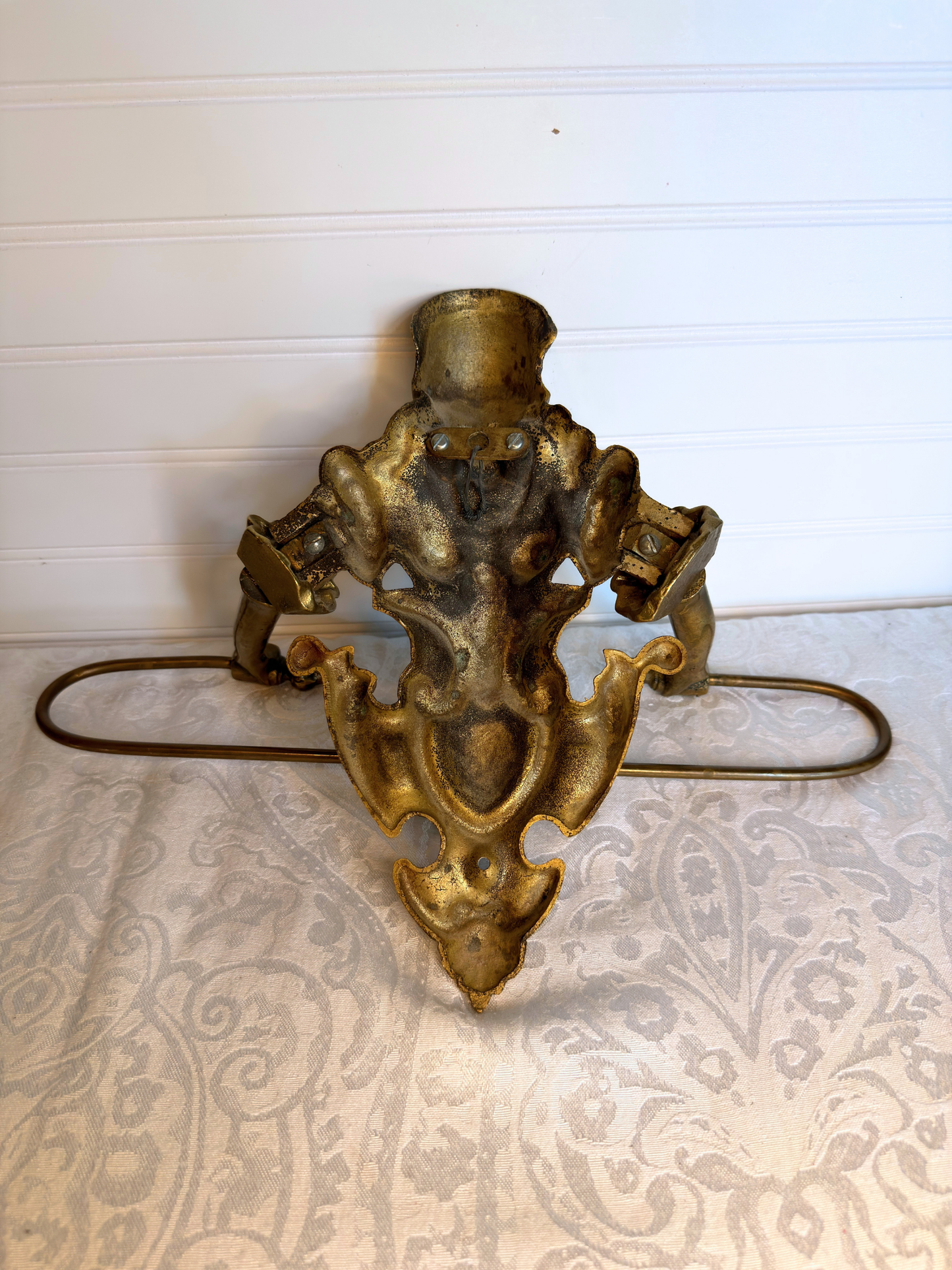 Victorian Brass Figural Towel Holder