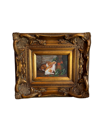 Bunnies & Fruit Still Life Painting