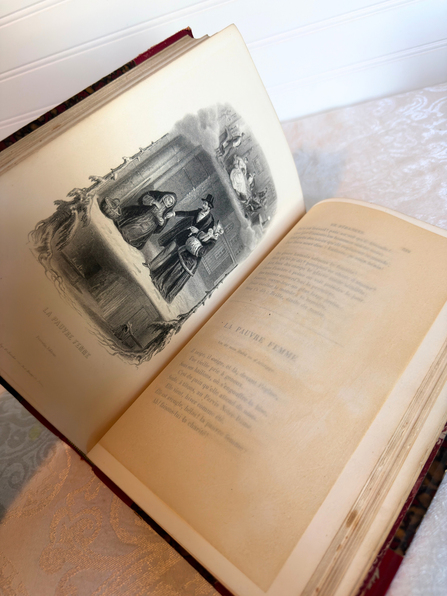 French Poet Béranger Leather Book Set