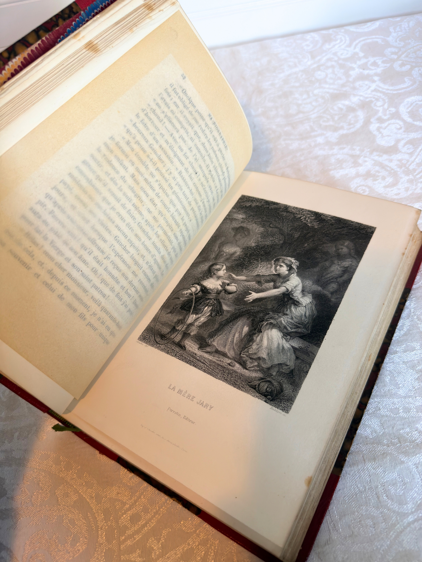 French Poet Béranger Leather Book Set