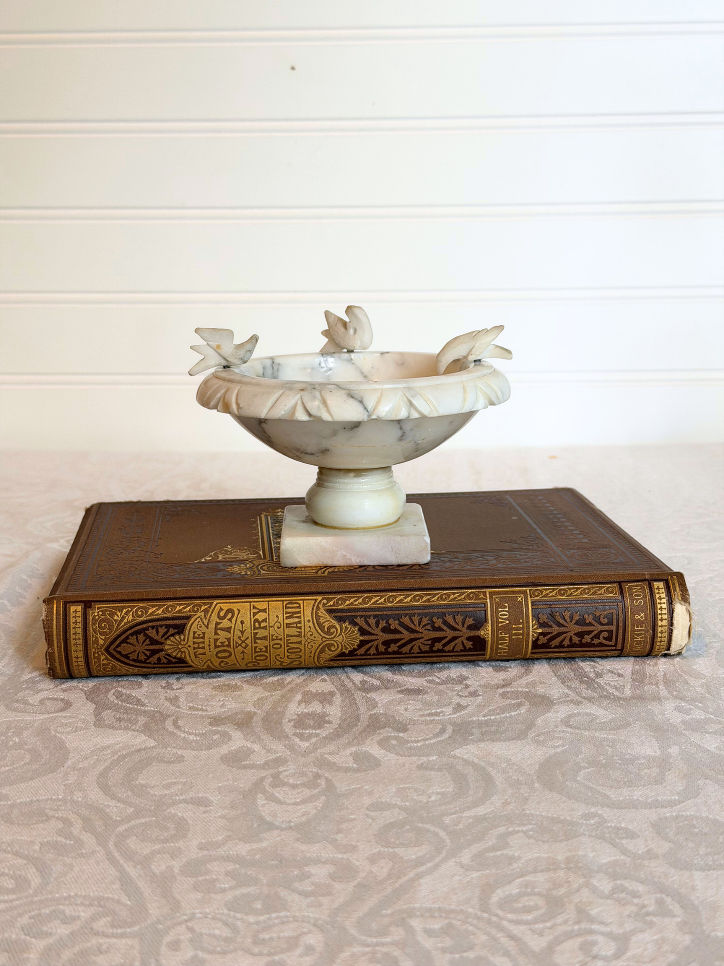 Italian Alabaster Bird Bath