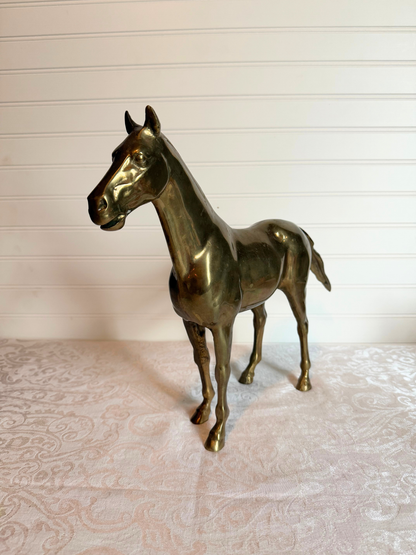 Heavy Solid Brass Horse